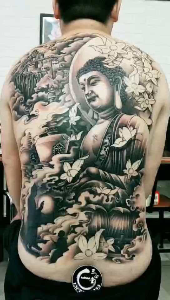 禅意纹身大日如来满背纹身熊岳纹身店