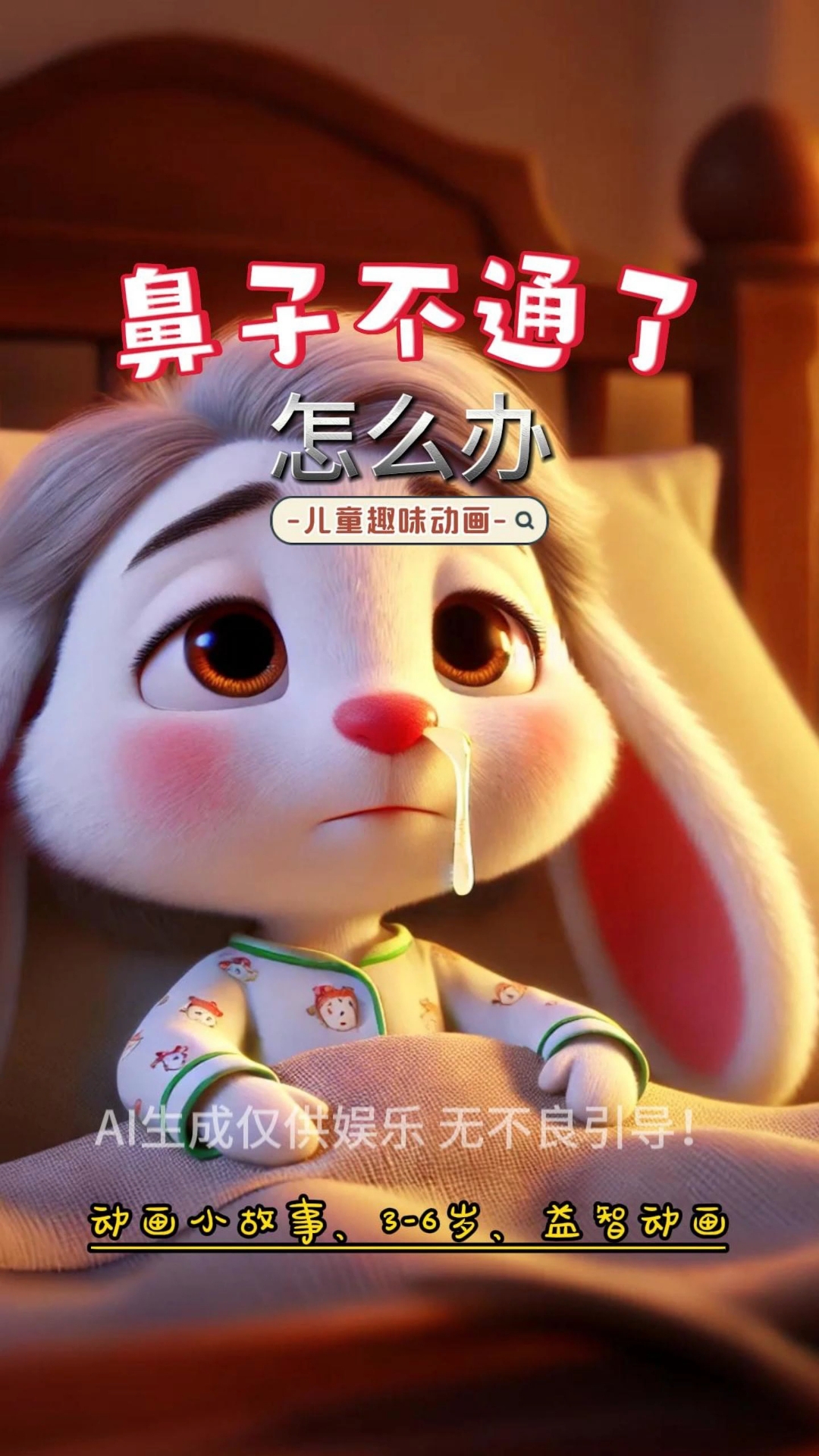 儿童睡前故事《鼻子不通气了怎么办》