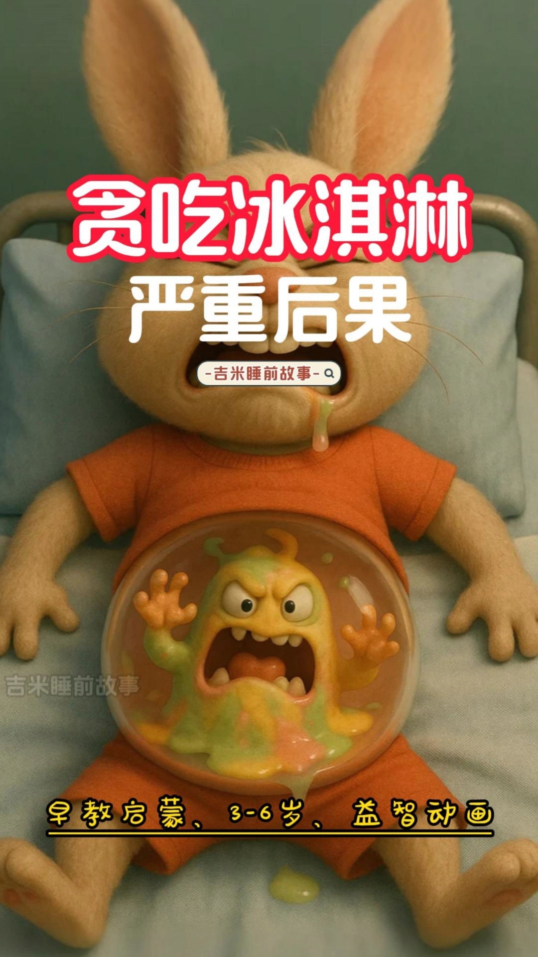 儿童睡前故事《贪吃冰淇淋的严重后果》