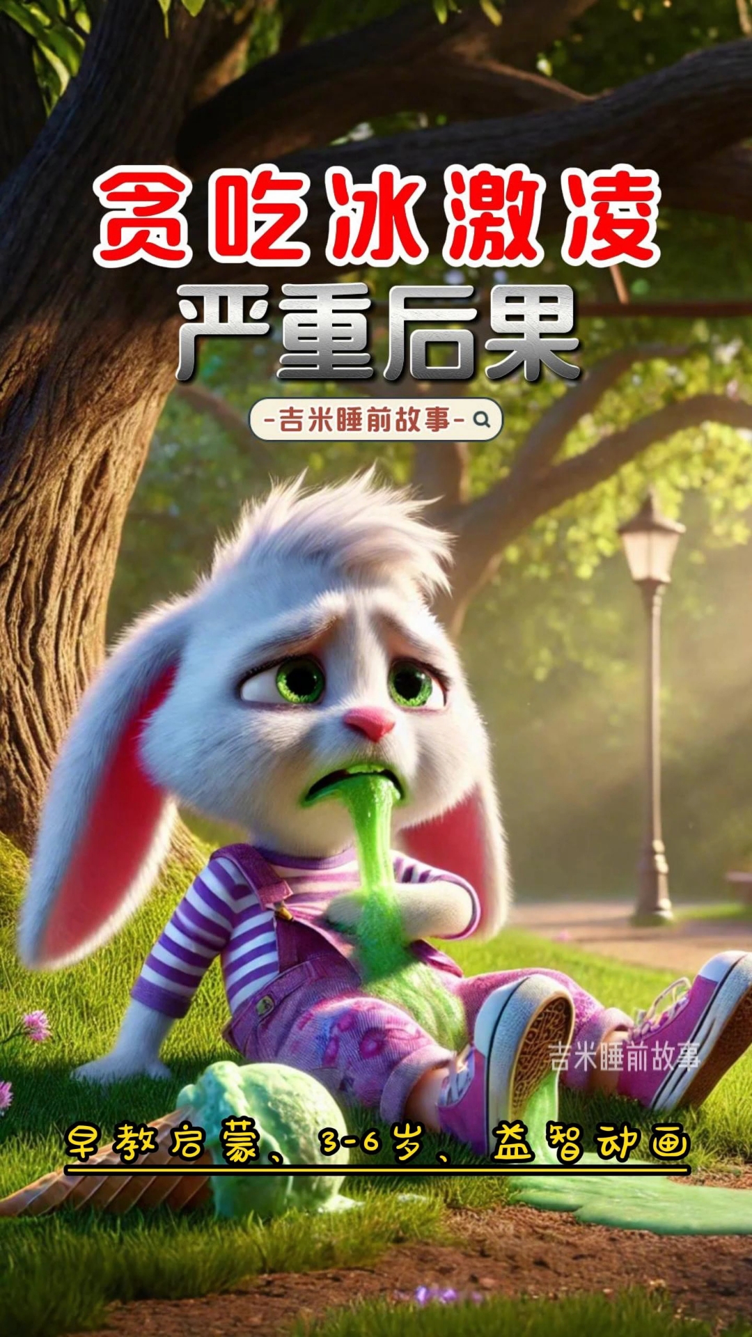 儿童睡前故事《贪吃冰激凌的严重后果》