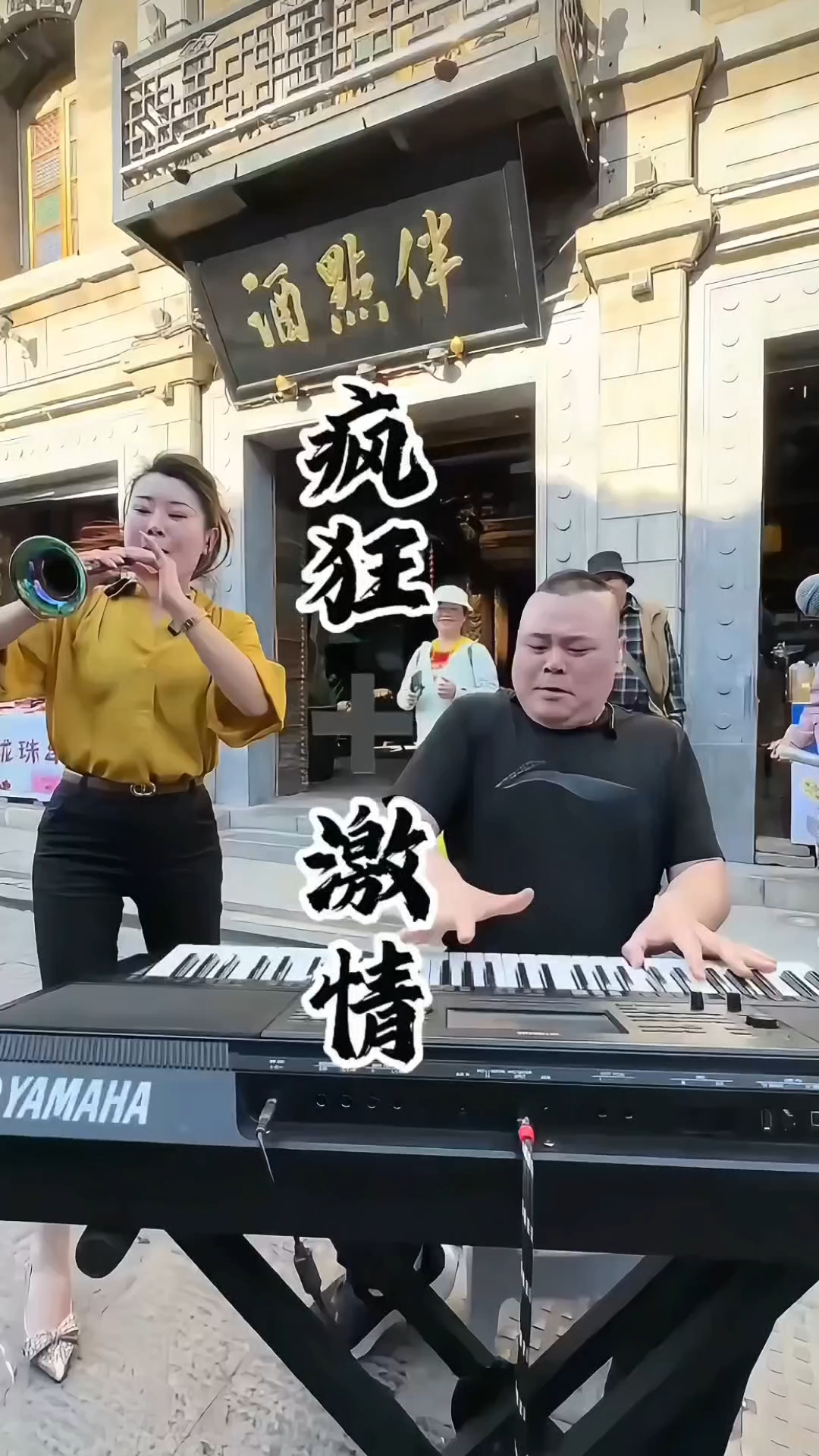 #优质视频激励计划#两位老师乐器合奏 街头演艺《赛马》太经典了