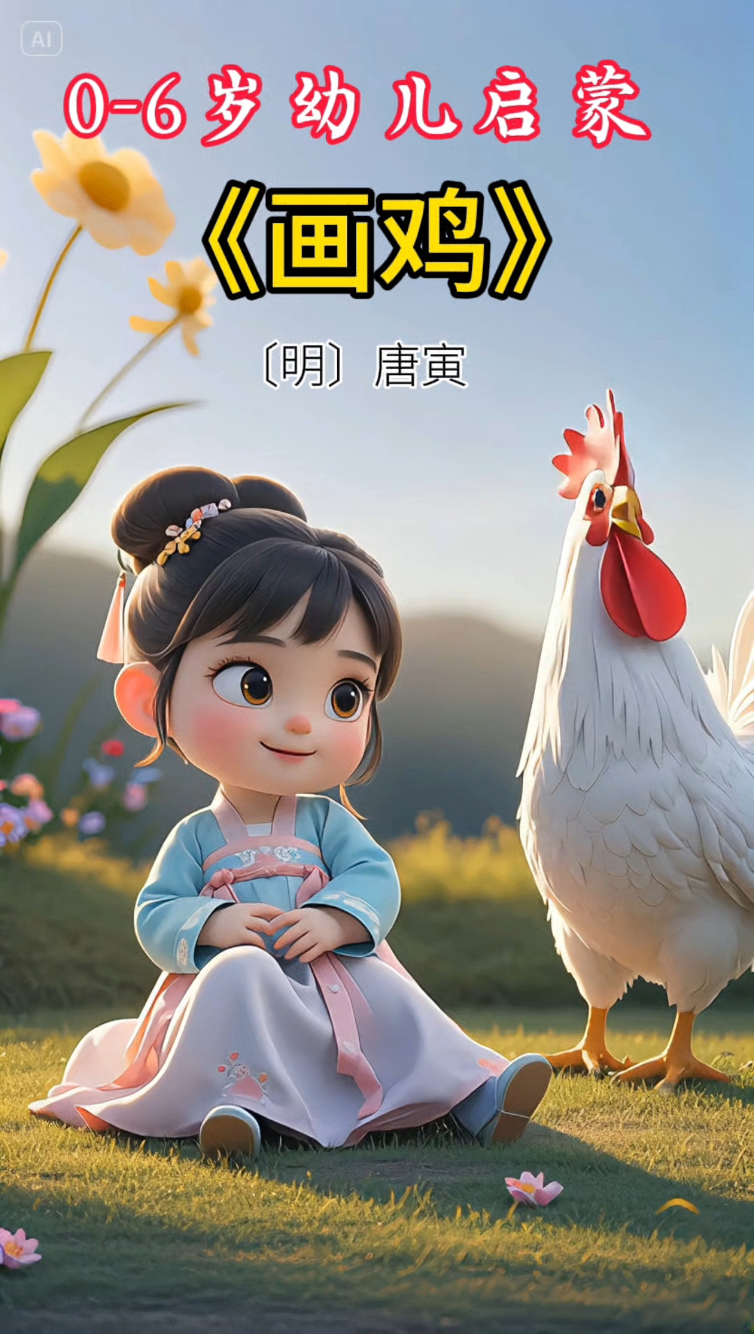 《画鸡》一年级必背古诗