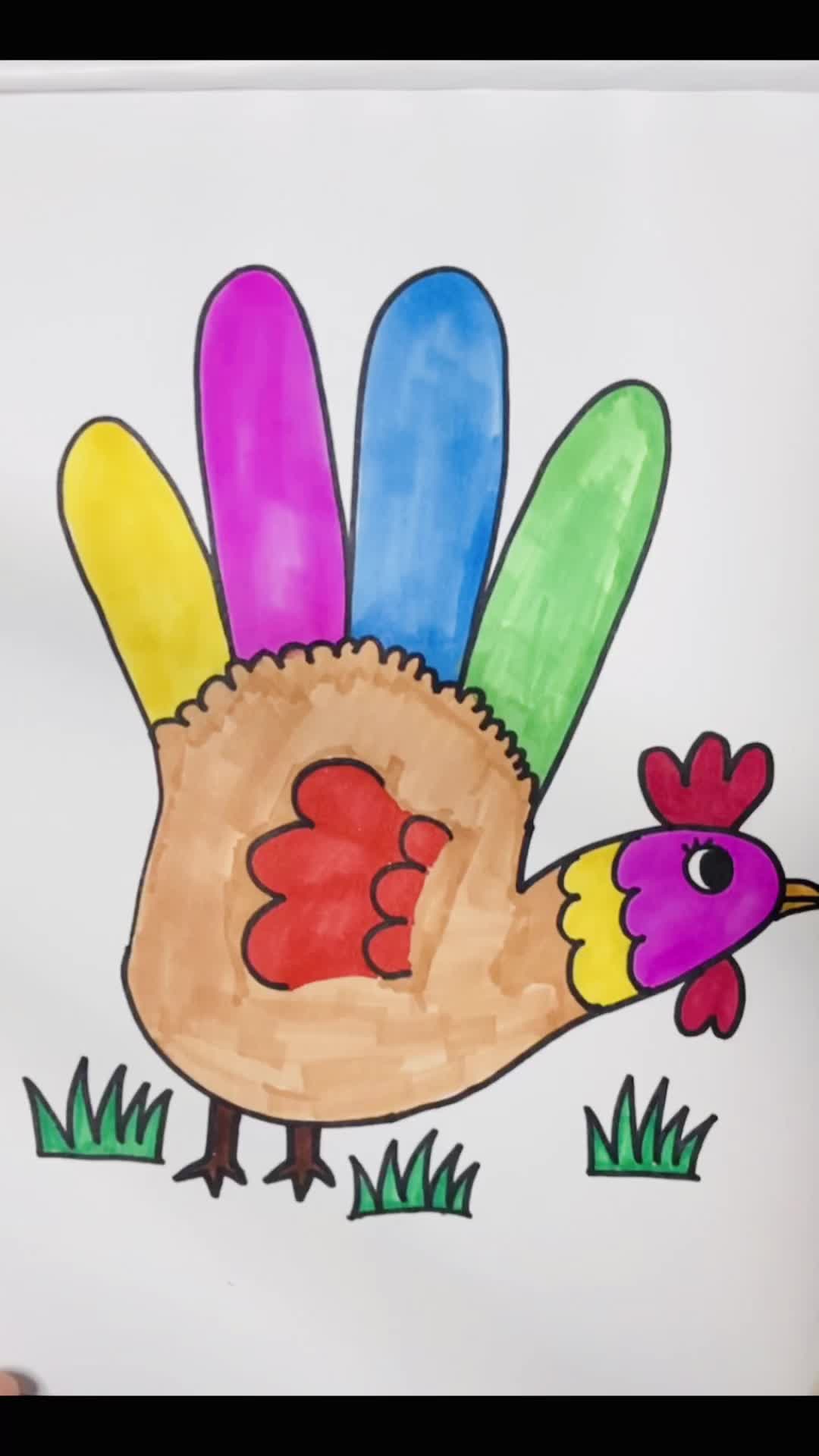 趣味简笔画教程 大公鸡