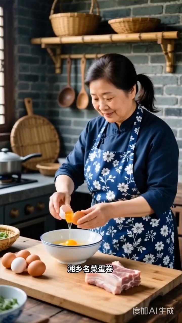 湘乡蛋卷秘诀：摊皮卷馅蒸出外酥里嫩