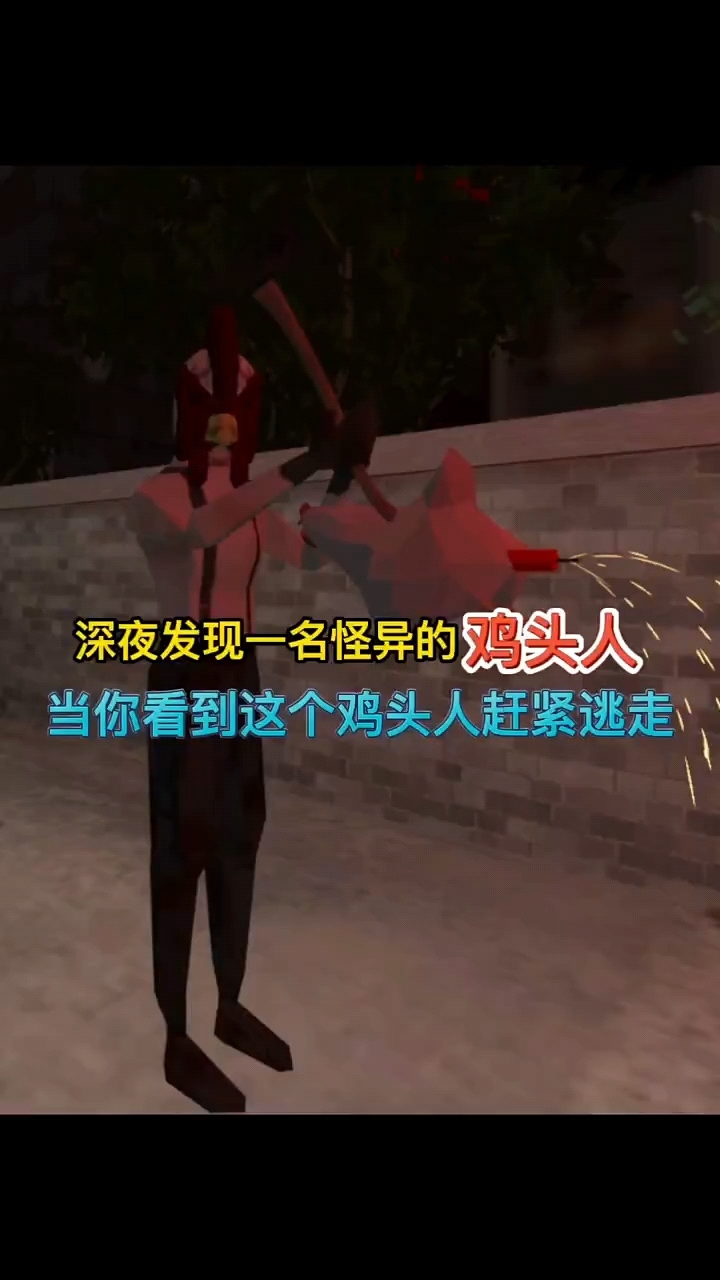 深夜发现一名怪异的鸡头人