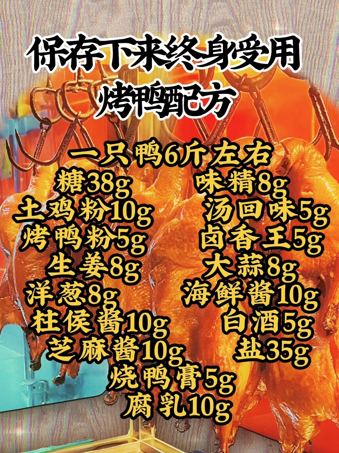 烤鸭配方来喽! #美食,#喜爱度激励计划 #美食培训 #烤鸭