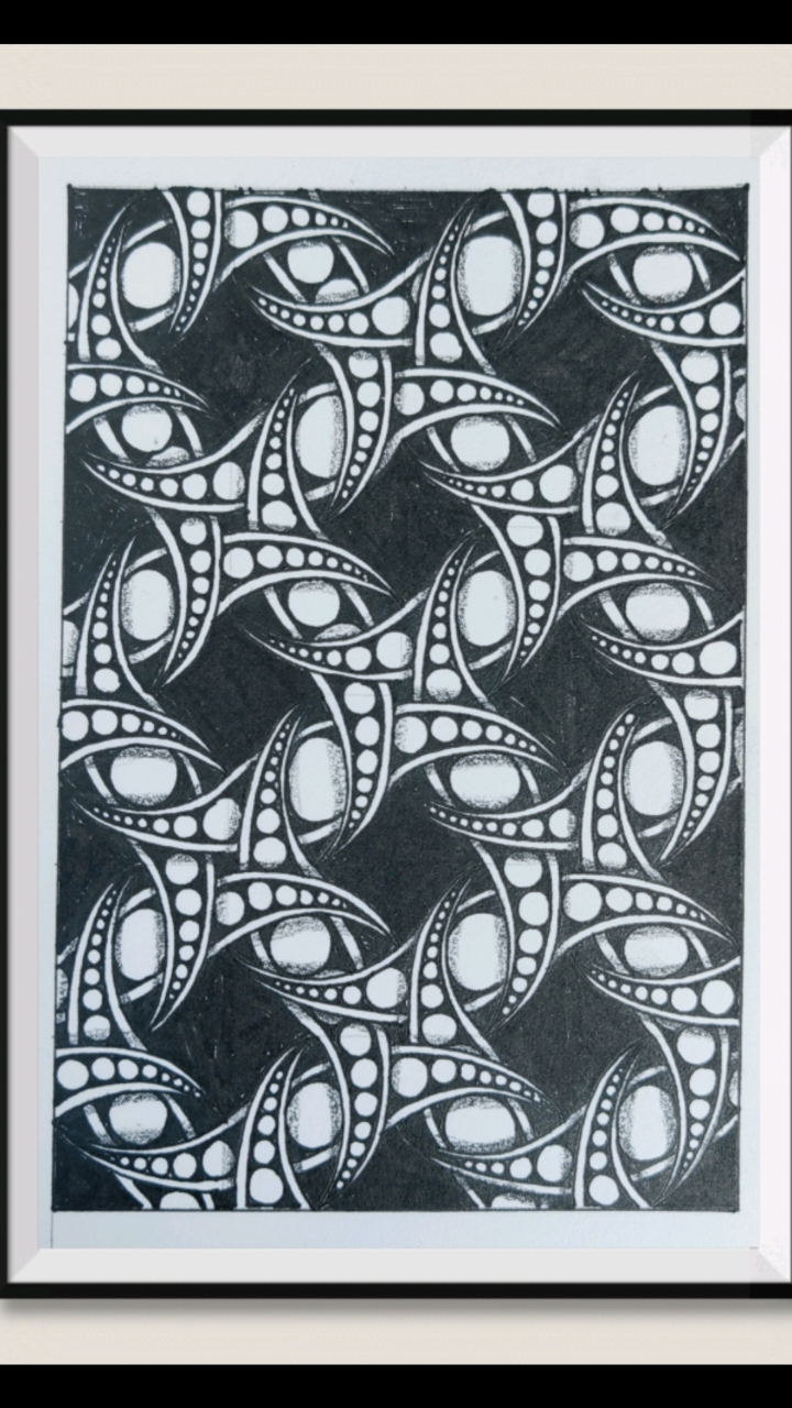 黑白线描装饰画