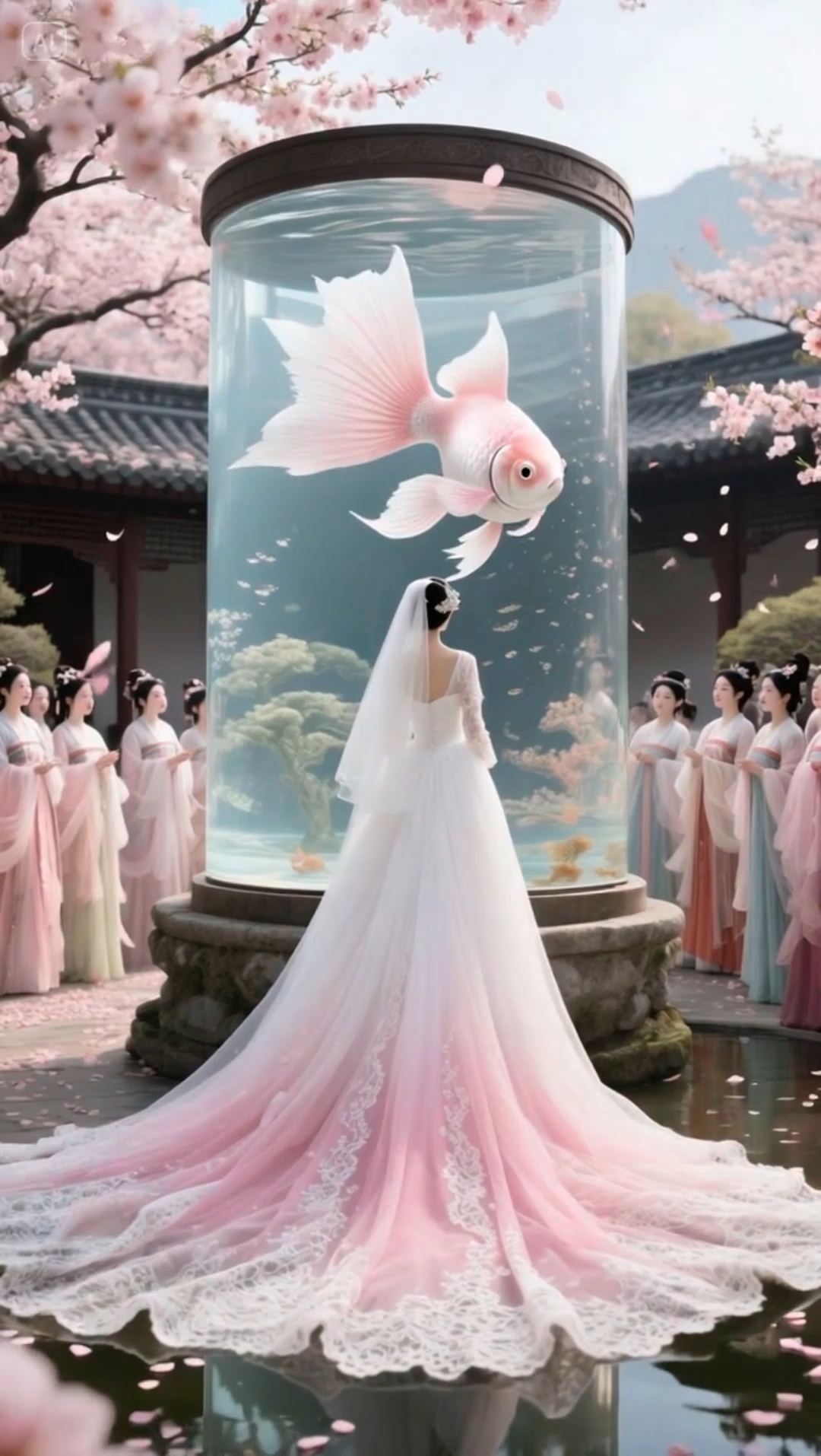 绝美!人鱼穿婚纱的样子