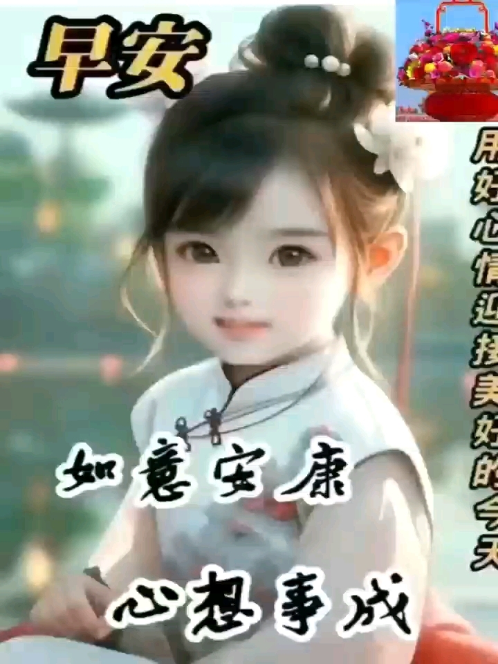 可爱的小公主问候早安