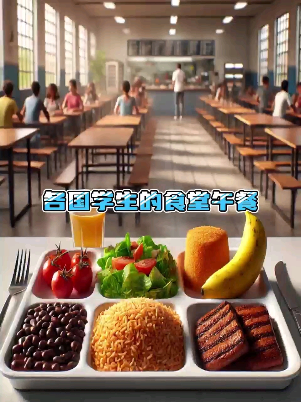 各国学生的食堂午餐大比拼,你觉得哪个丰富点呢?