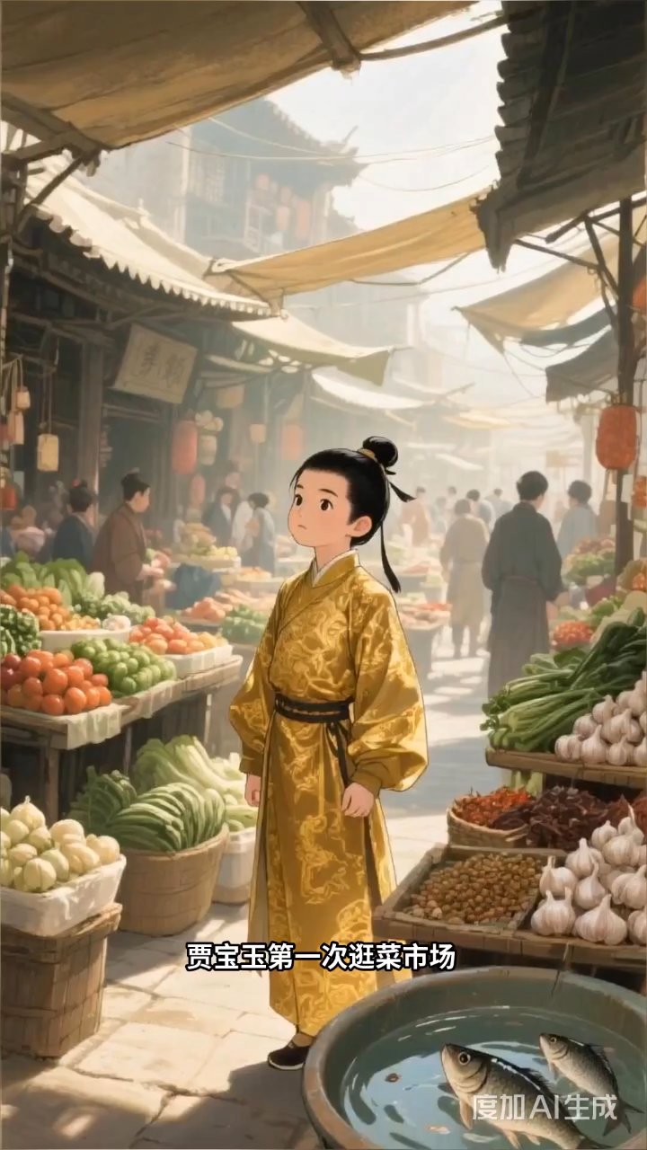 贾宝玉菜场闹笑话，错把白菜当玉买