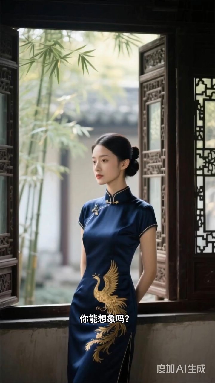 东方美人穿旗袍配卡通贴纸,传统与可爱碰撞出新火花