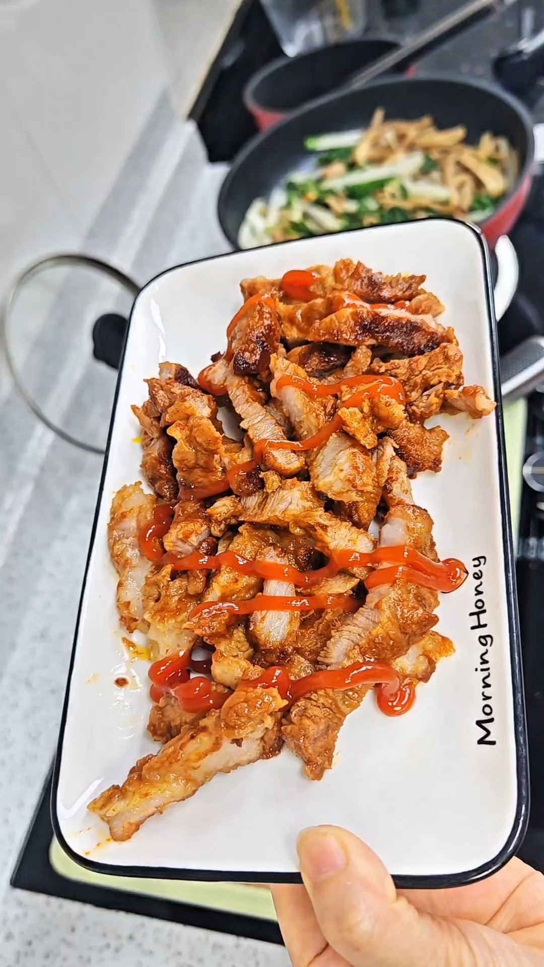跟着厚皮橙做椒盐叉烧 外焦里嫩咸香又下饭#下饭菜 #家庭烤肉