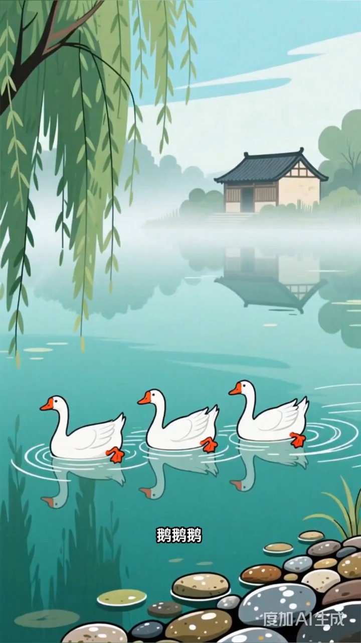 七岁神童骆宾王,如何用18字写活白鹅戏水图?