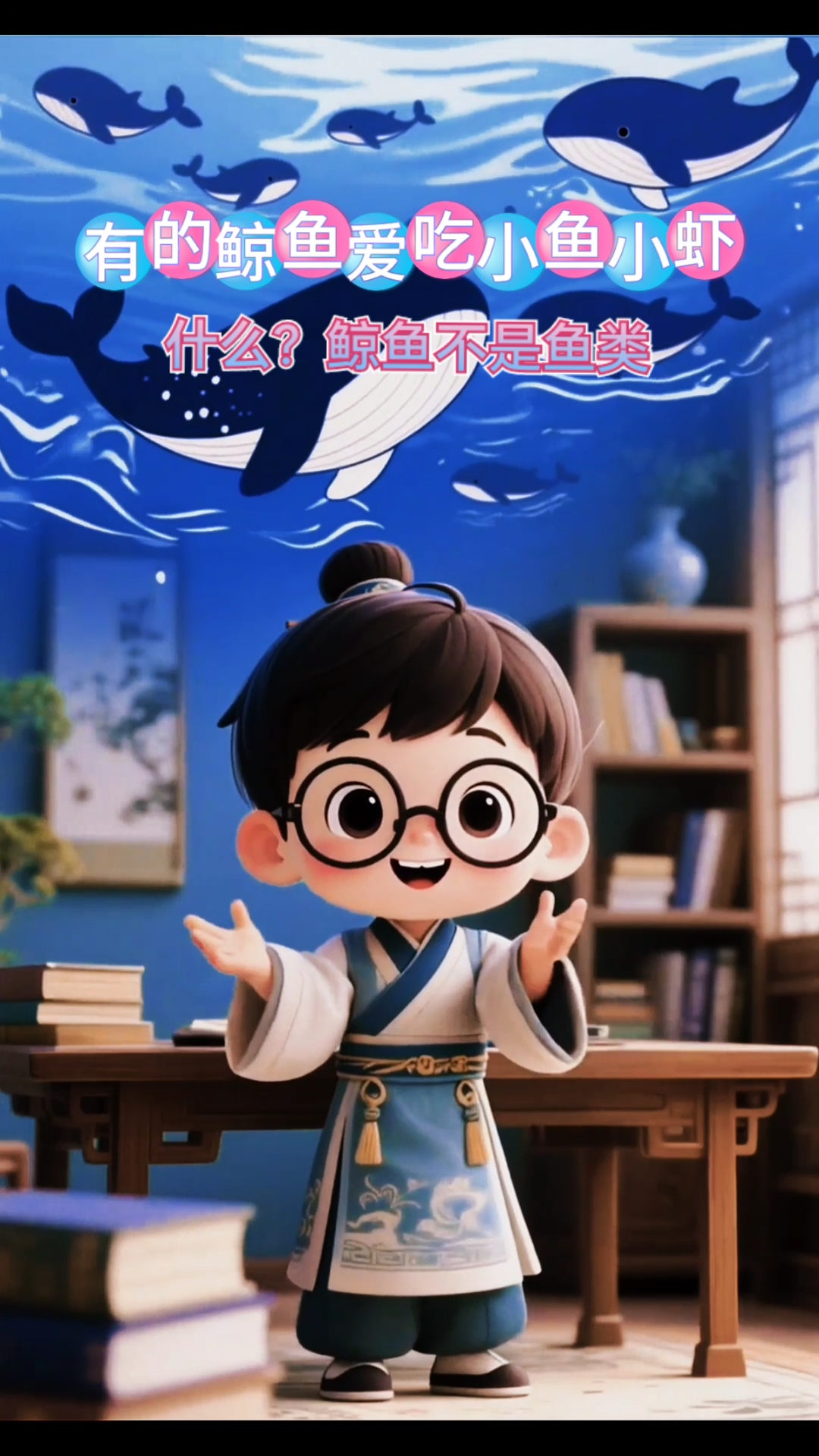 鲸鱼是海洋中最大的哺乳动物,而非鱼类,分为须鲸和齿鲸两大类。