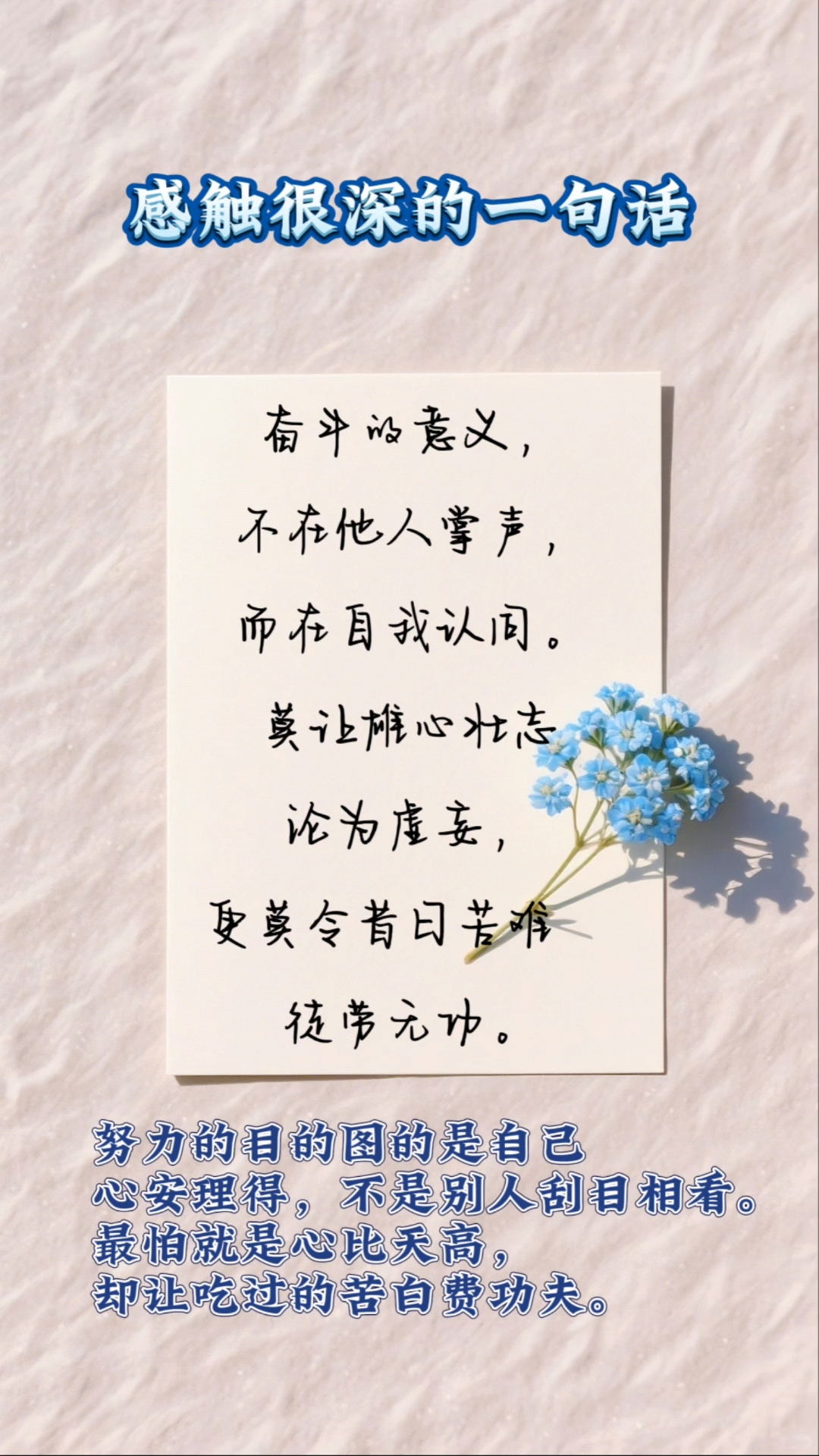 你觉得努力的意义是什么?#正能量励志语录 #情感共鸣 