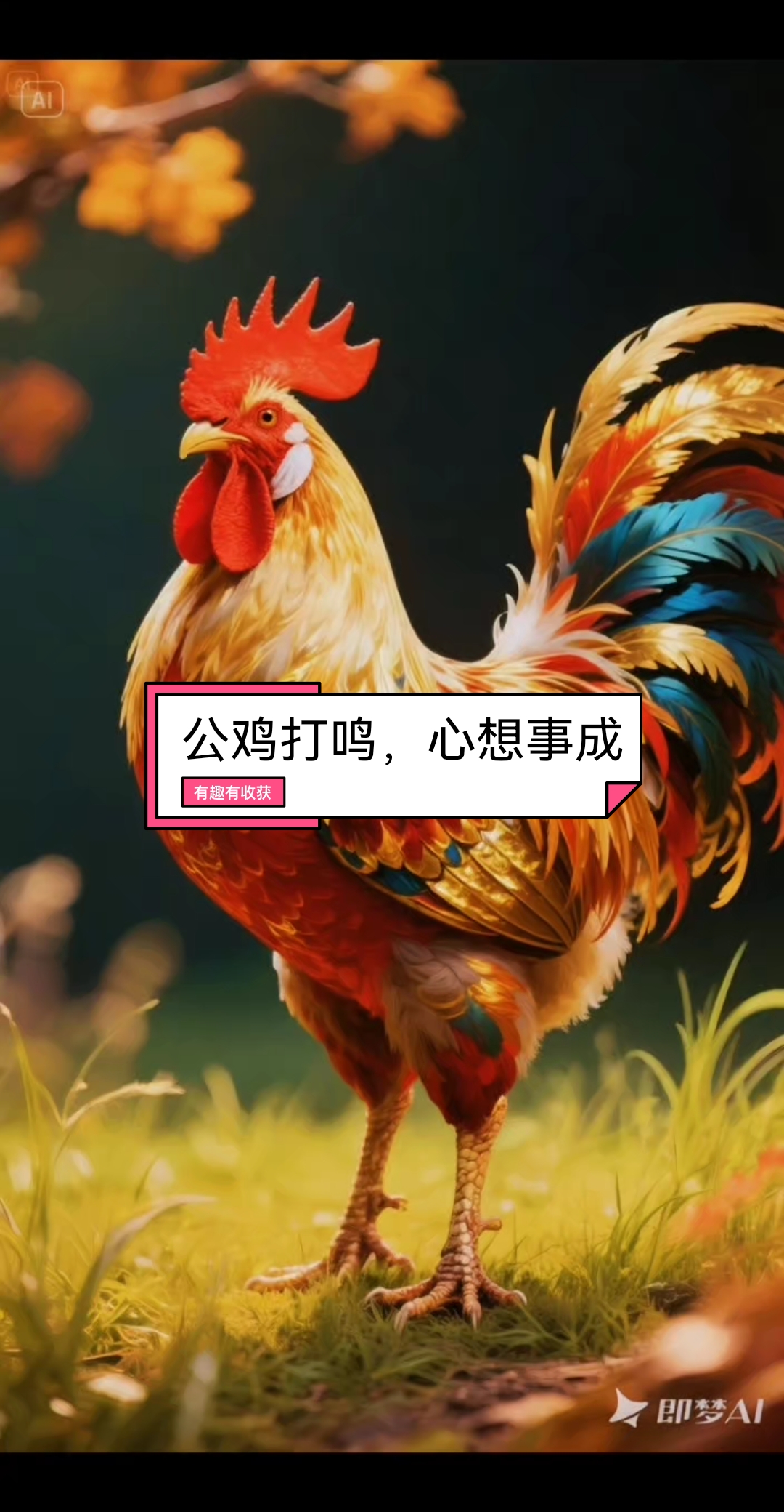 金鸡打鸣,心想事成