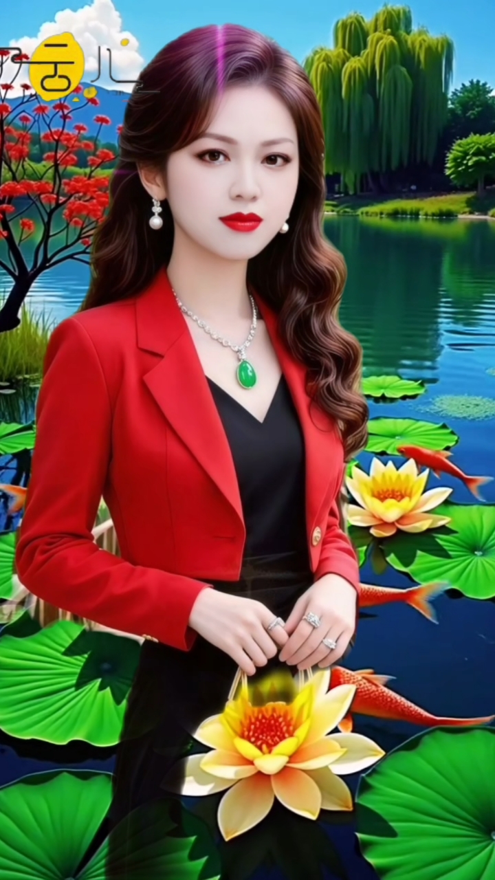 荷塘月色太美了!金鱼游莲间,这画面谁看了不迷糊?#荷塘锦鲤游# #春日湖光美# #莲花开满