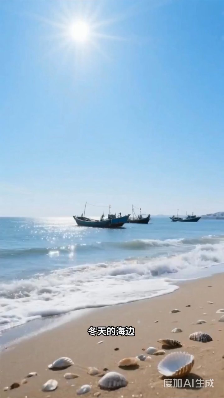 冬日海边暖阳如春,渔民撒网海鸟嬉戏乐翻天
