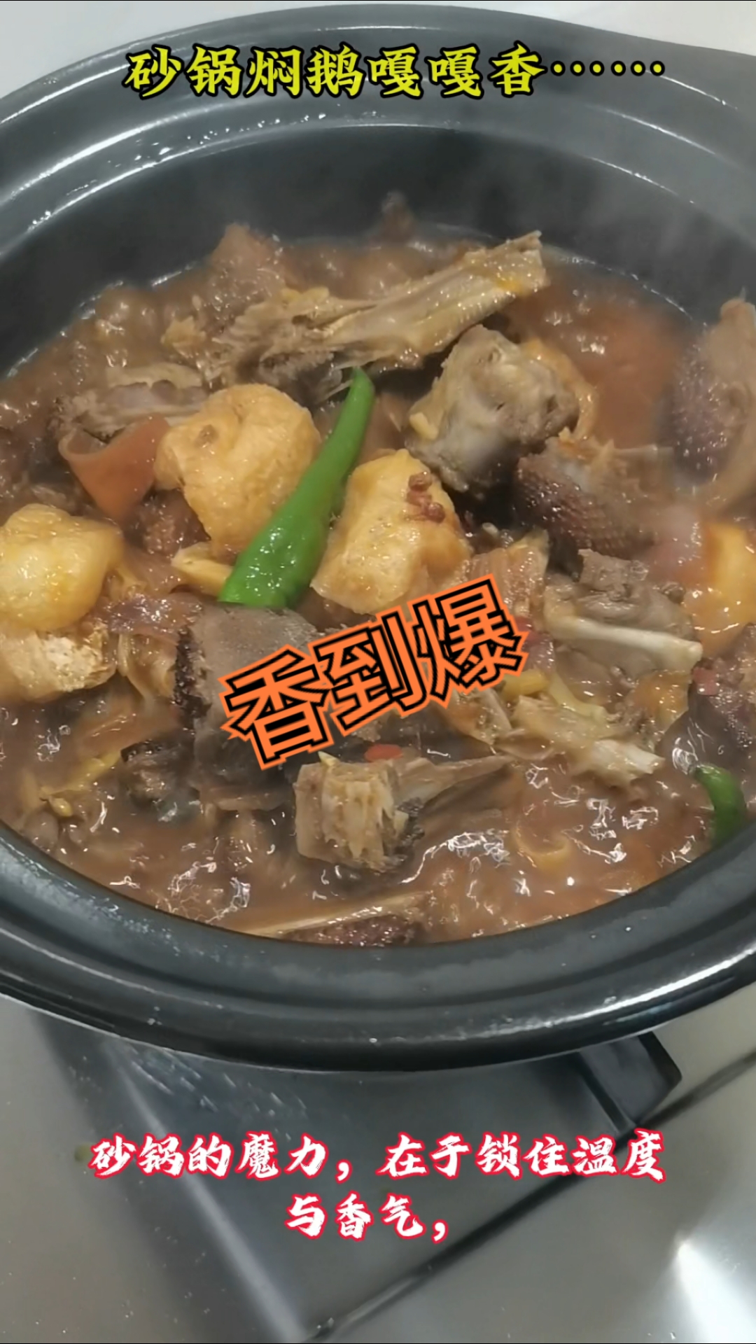 自家散养农家土鹅,砂锅焖鹅香到爆