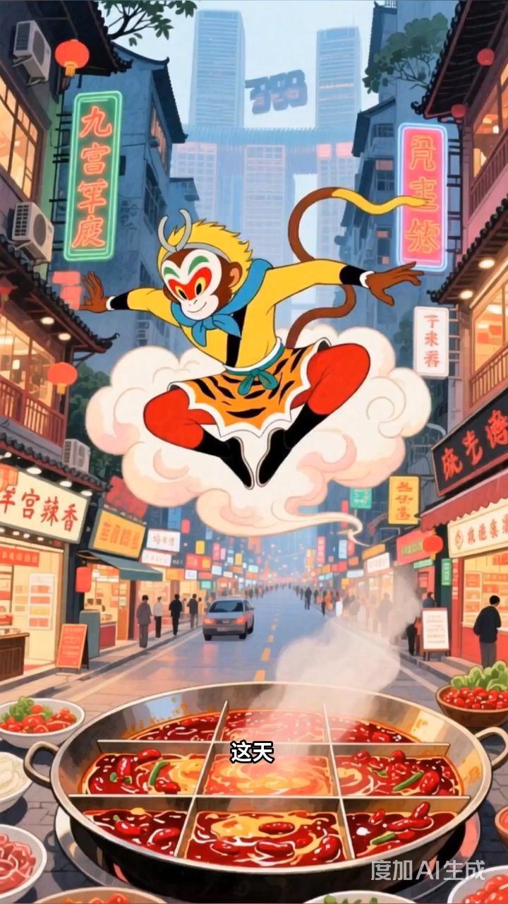 孙悟空重庆遇火锅，辣到金箍棒冒烟却连吃十八盘