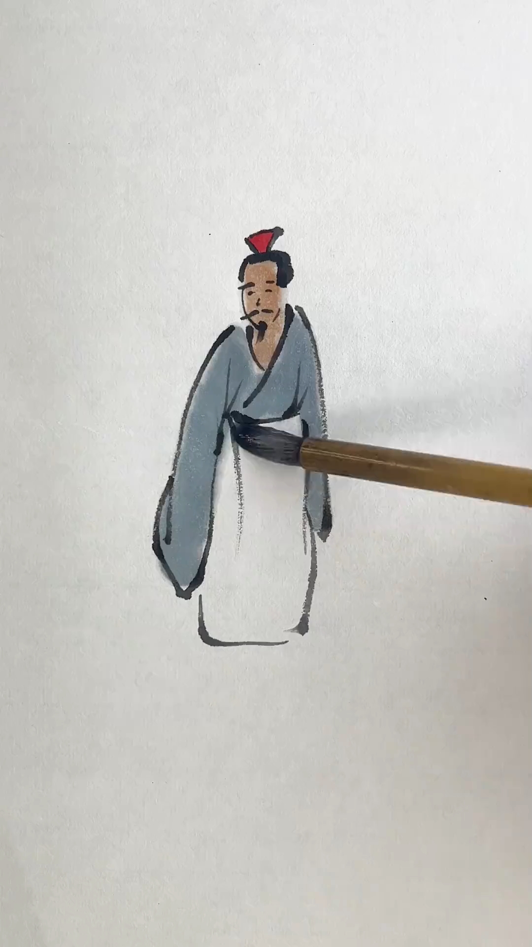国画山水之人物正面画法