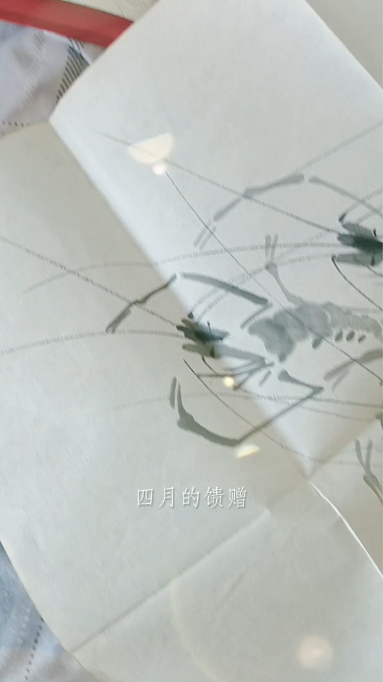 齐白石的虾。保真品。