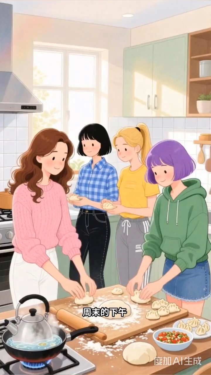 姐妹包饺欢乐多,创意造型赛手艺