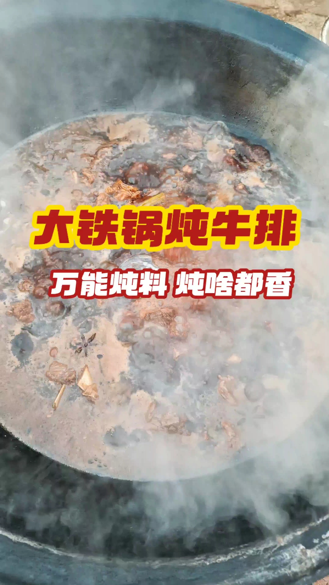 又到周末了，家人小聚，美食作伴 #炖菜神器 #大铁锅炖牛排
