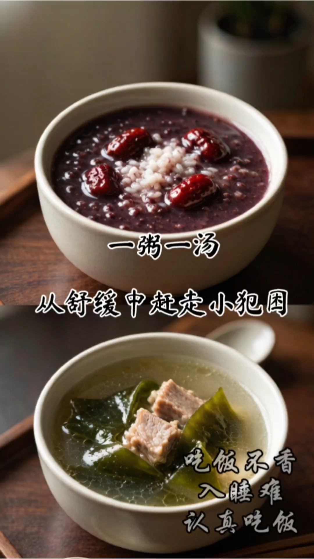 #夏吃姜的正确打开方式##厨房小确幸# #煲汤治愈系#软糯清甜配鲜浓，黑米红枣粥+海带排骨