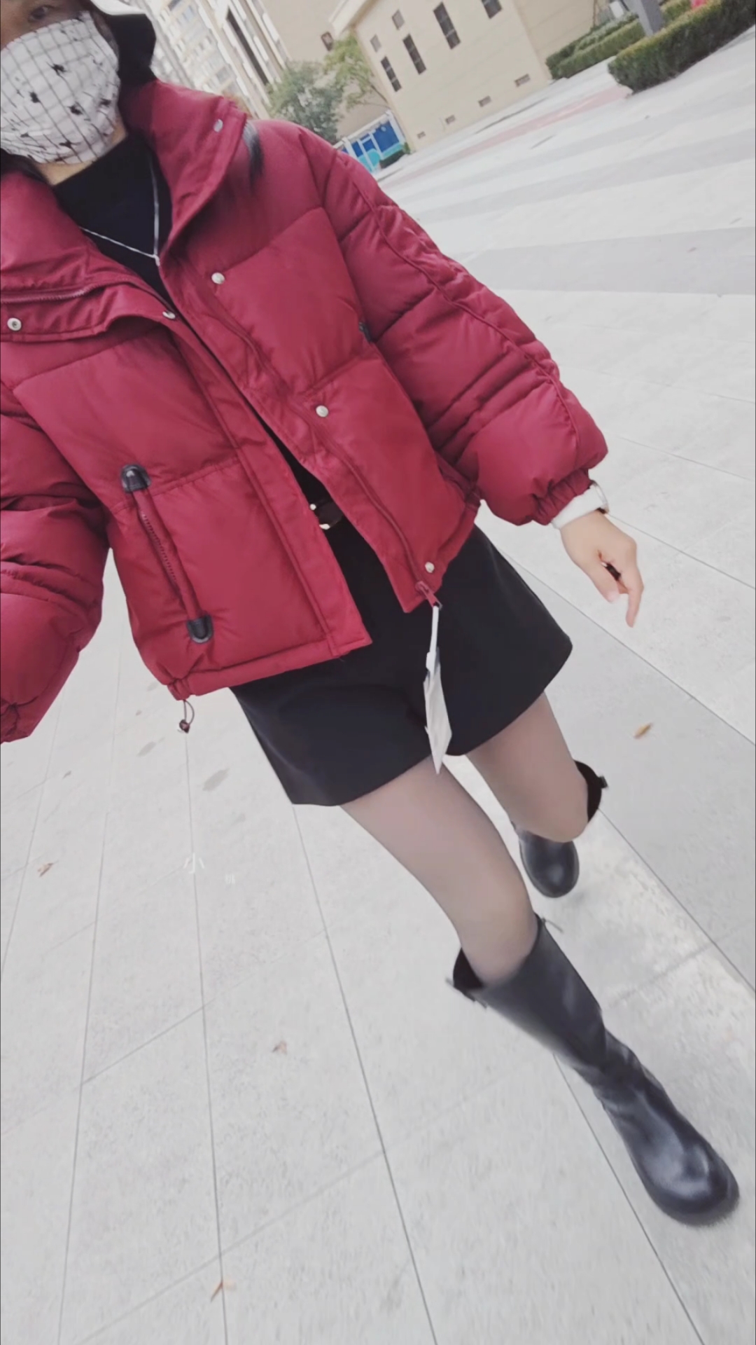 红色加厚棉服面包服小个子短款外套
