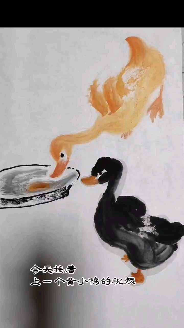 喝水的小鸭子 是不是很可爱呀