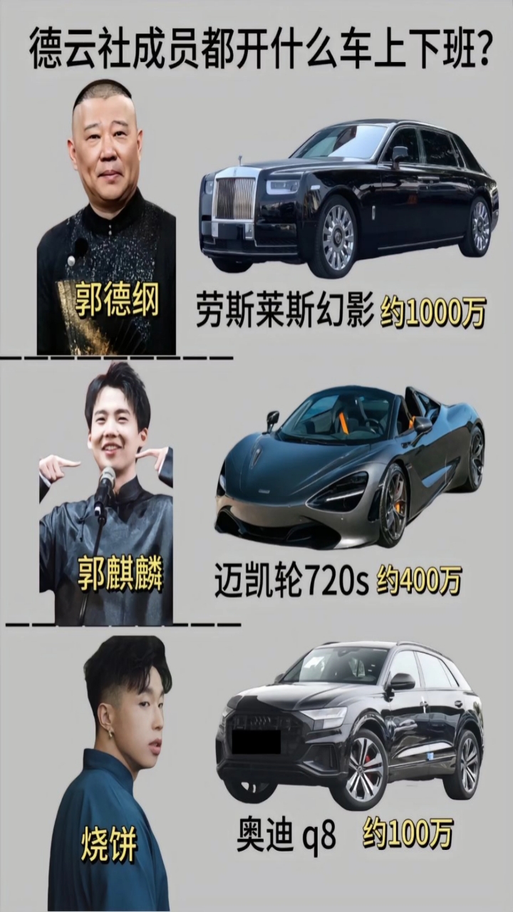 德云社成员各个豪车,你们最喜欢听谁的相声