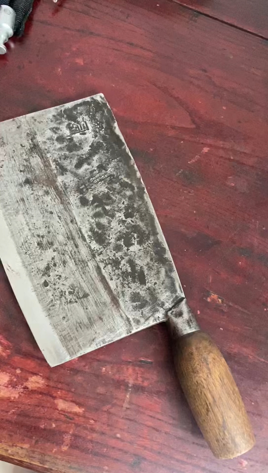 收藏级老菜刀，崔镜大师的日用刀，文革时期的老菜刀，内蒙崔铁炉