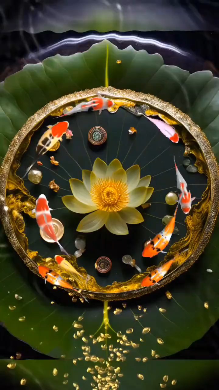 莲花九尾鱼,好运连连不断
