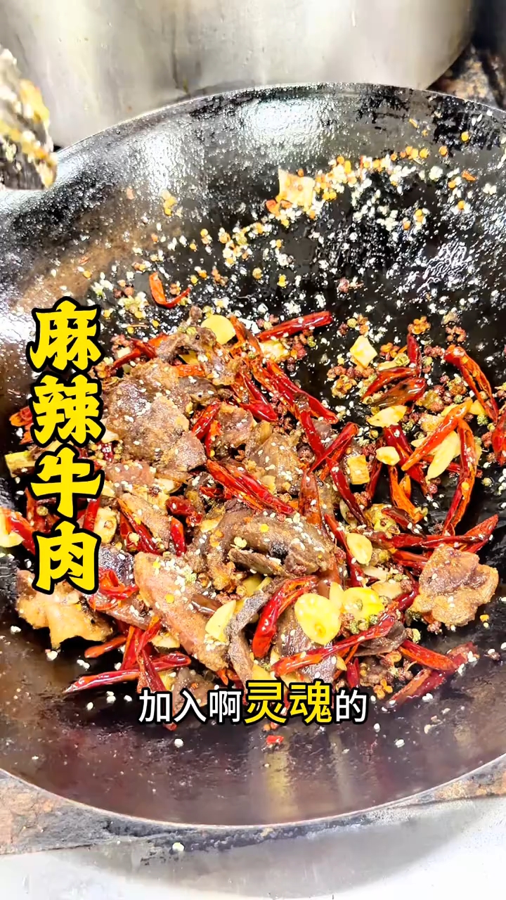 麻辣干香的牛肉，#爆辣挑战##家常下饭菜#