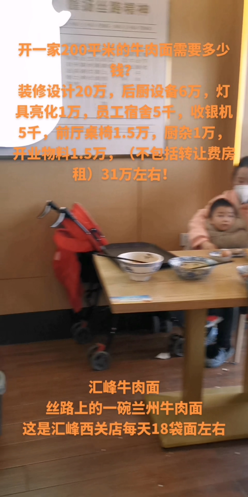 开一家200平米的牛肉面需要多少钱?