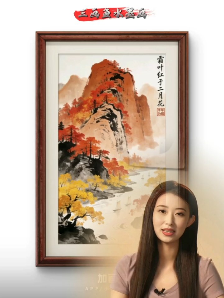 三画鱼AI水墨四季惊艳绽放#国画花鸟画# #优质视频激励计划#