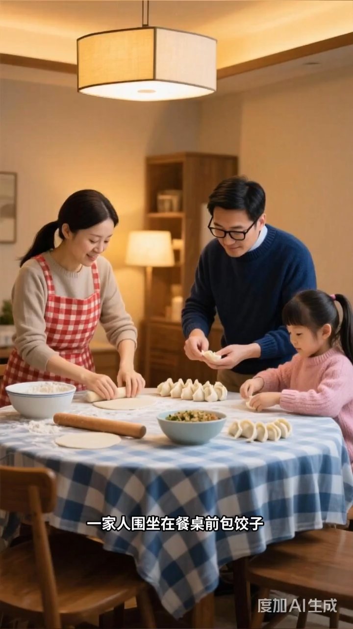 冬至全家包饺子,热气腾腾暖寒冬