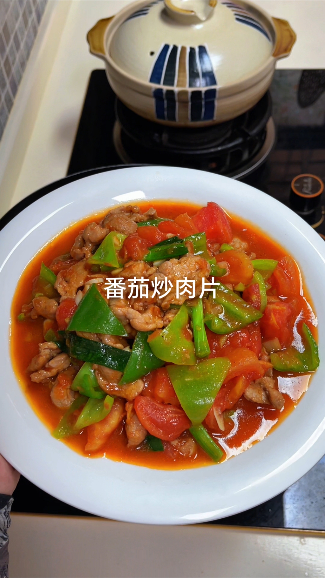 番茄炒肉片，酸甜开胃，鲜嫩多汁，巨下饭！#优质视频激励计划# #家常菜# #下饭菜# #美