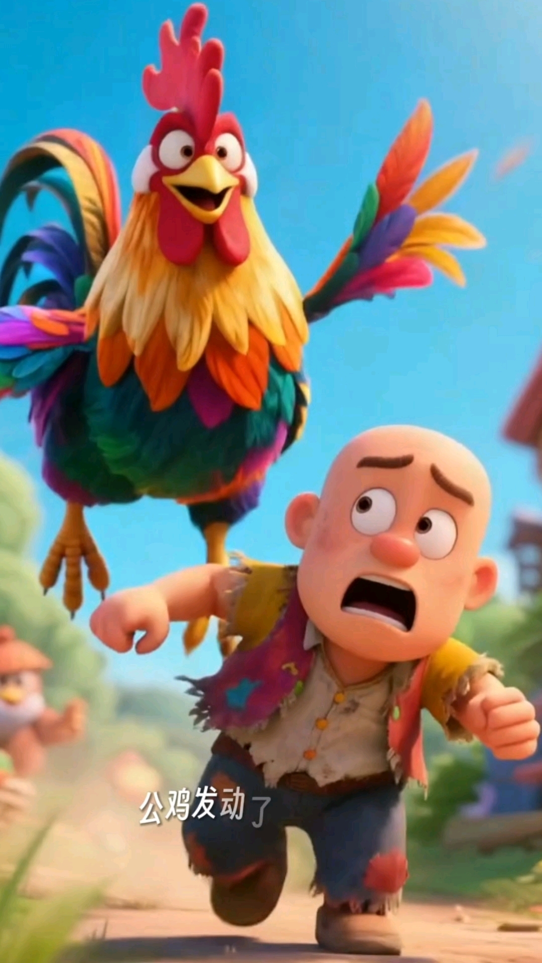 大公鸡要攻击光头强