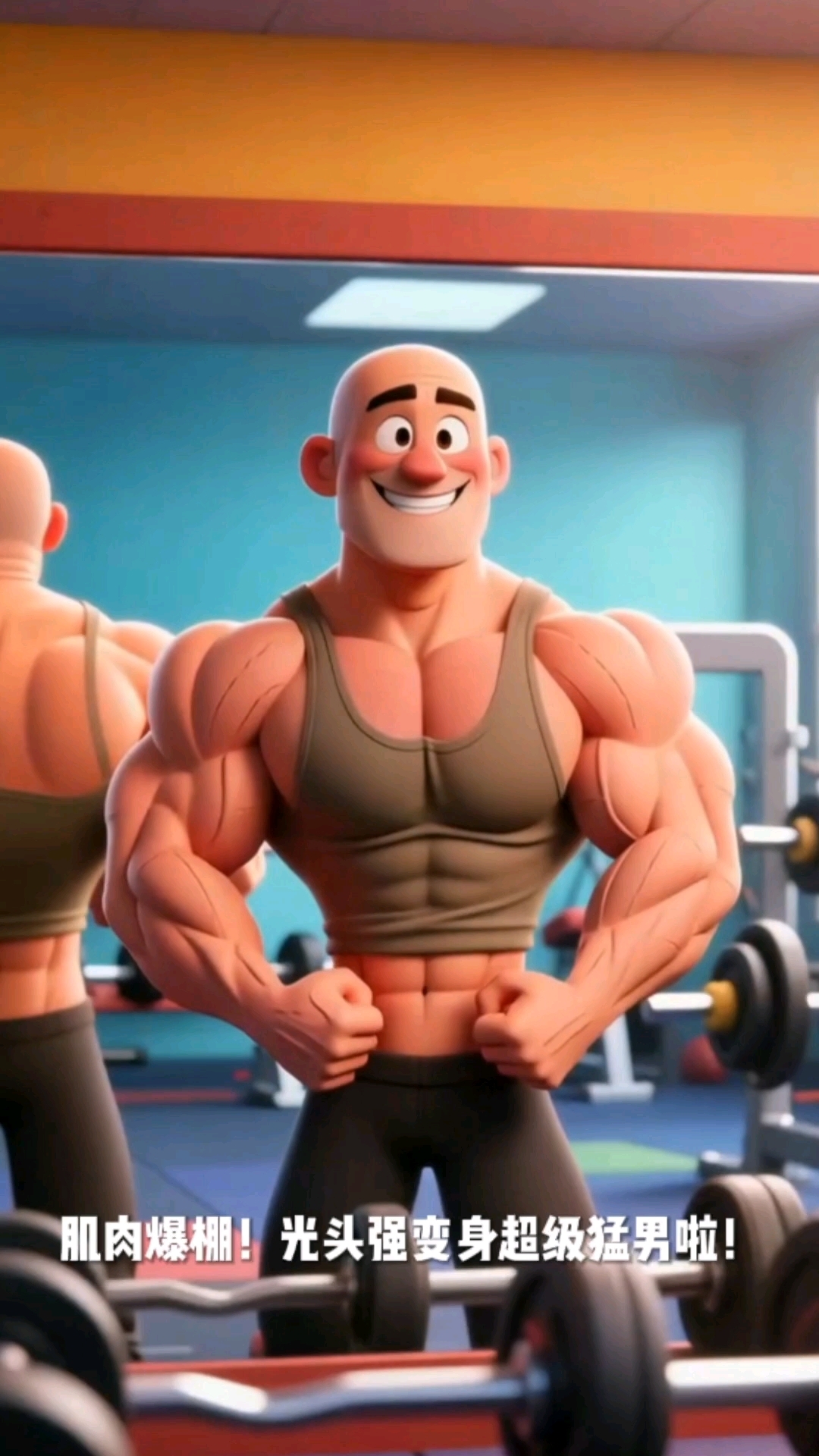 光头强把自己练成了肌肉男