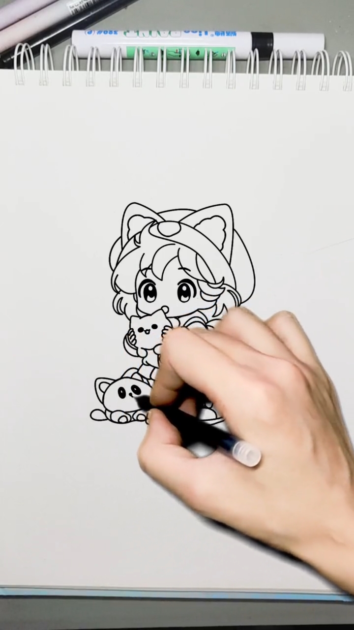 简笔画人物女孩可爱Q版