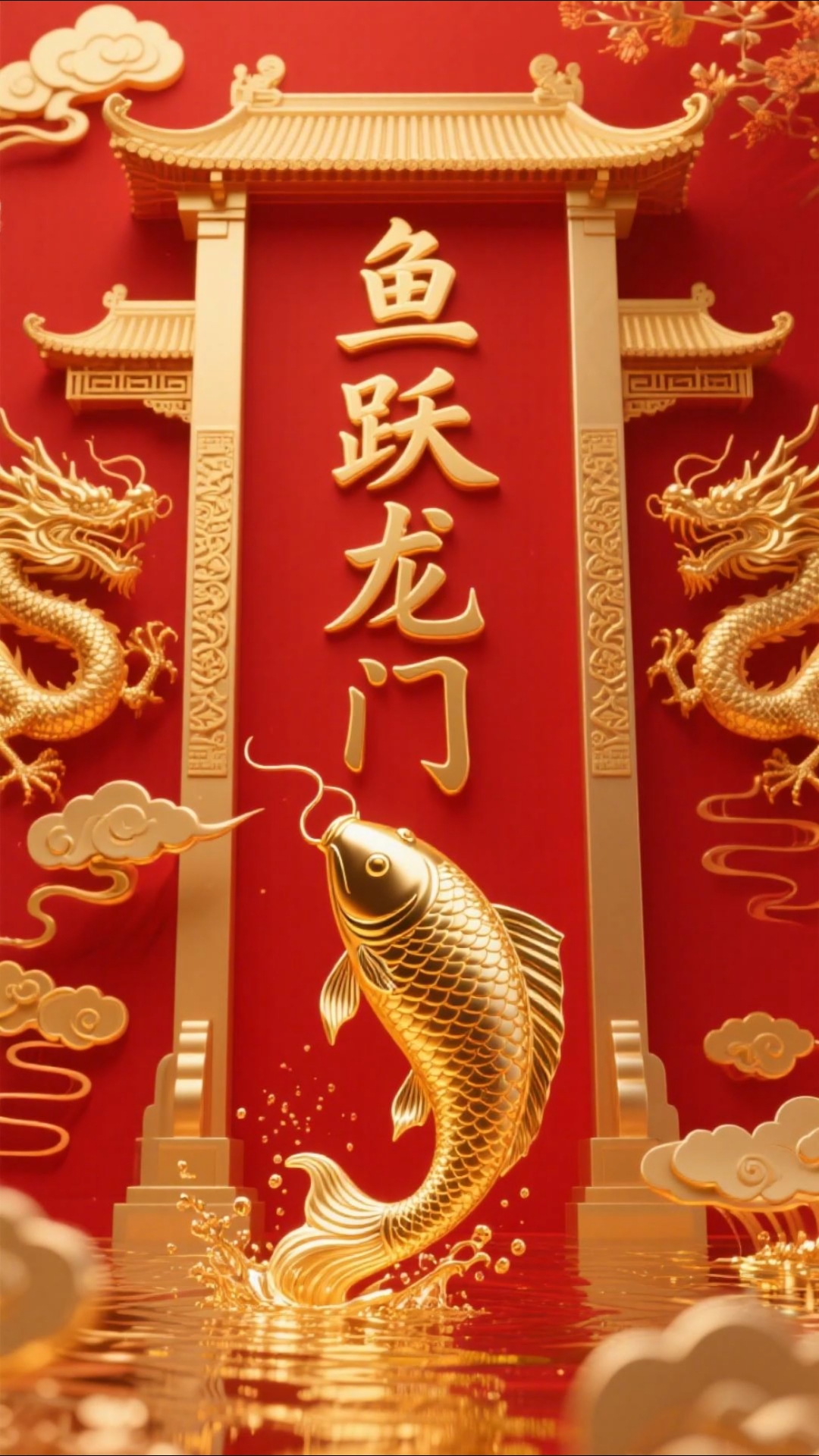 鱼跃龙门#接#祝福#好运#美梦成真#壁纸