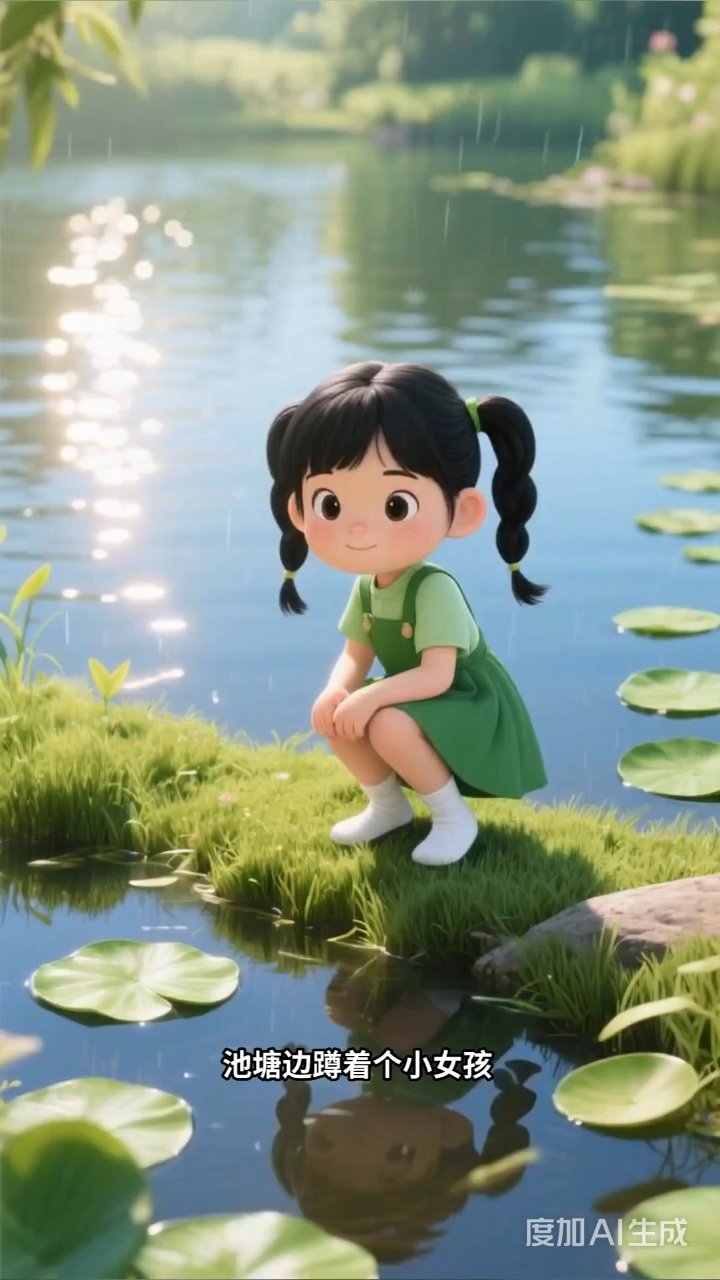 小女孩与大白鹅的池塘奇遇,歌声点亮整个黄昏