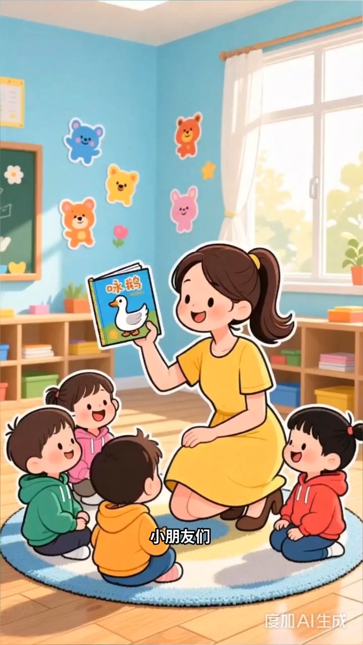 趣味学古诗:小朋友快来和鹅鹅鹅一起唱歌划水