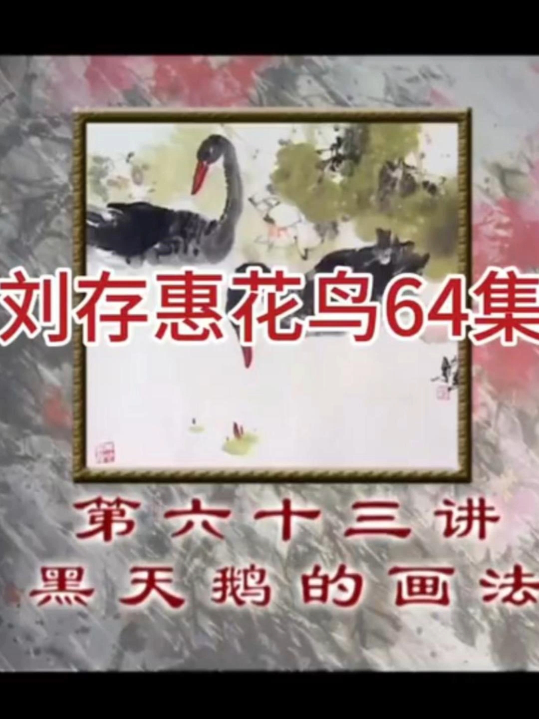 《刘存惠写意花鸟》第六十三讲 黑天鹅的画法