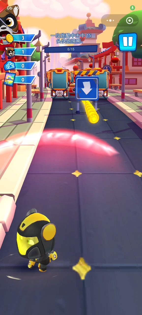 汤姆猫英雄跑酷：一次跑酷中击中15头快跑浣熊