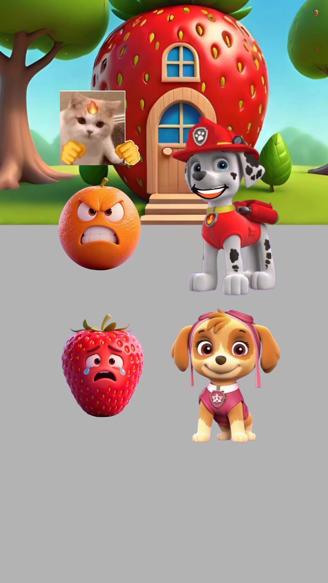 汪汪队吃不同表情的水果变换不同的心情,启蒙早教儿童益智动画