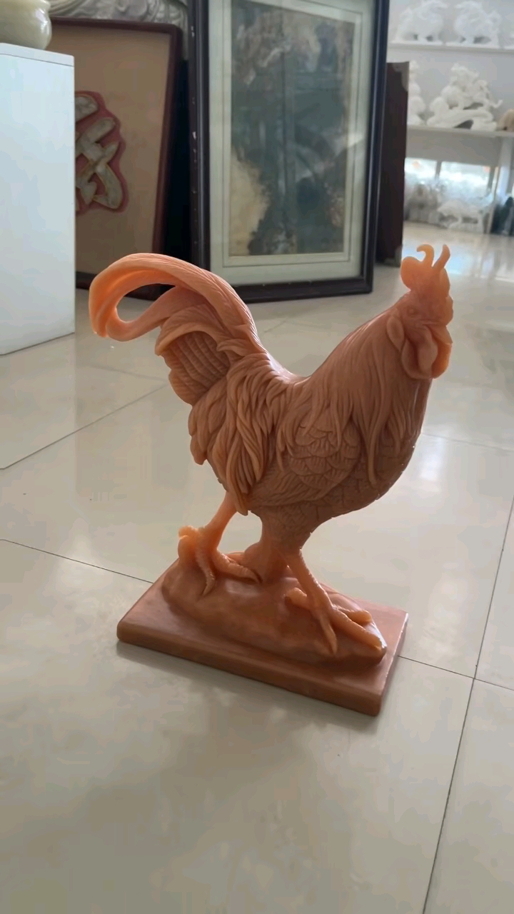 石雕雄鸡,工艺品摆件